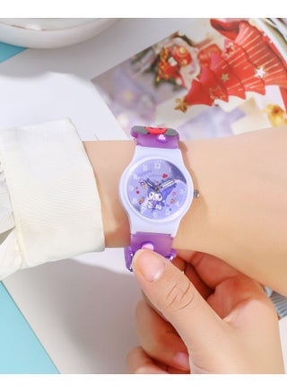5 PCS Cartoon Children Watch,Square Cartoon Sanrio Pattern Children's Watch Silicone Strap Suitable for Kids of All Ages Gift Watches - view 2